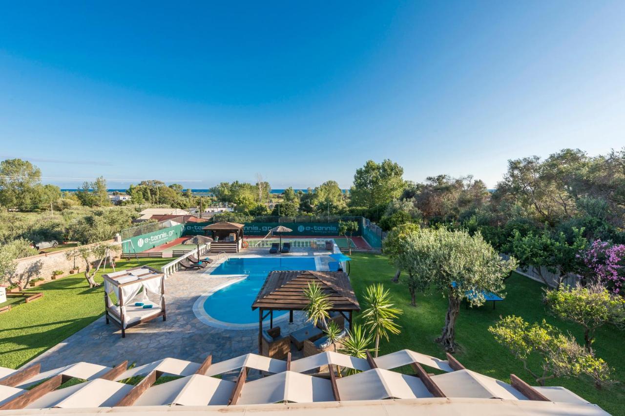 Villa Maxim With Private Pool & Tennis Court Halikounas Exterior foto