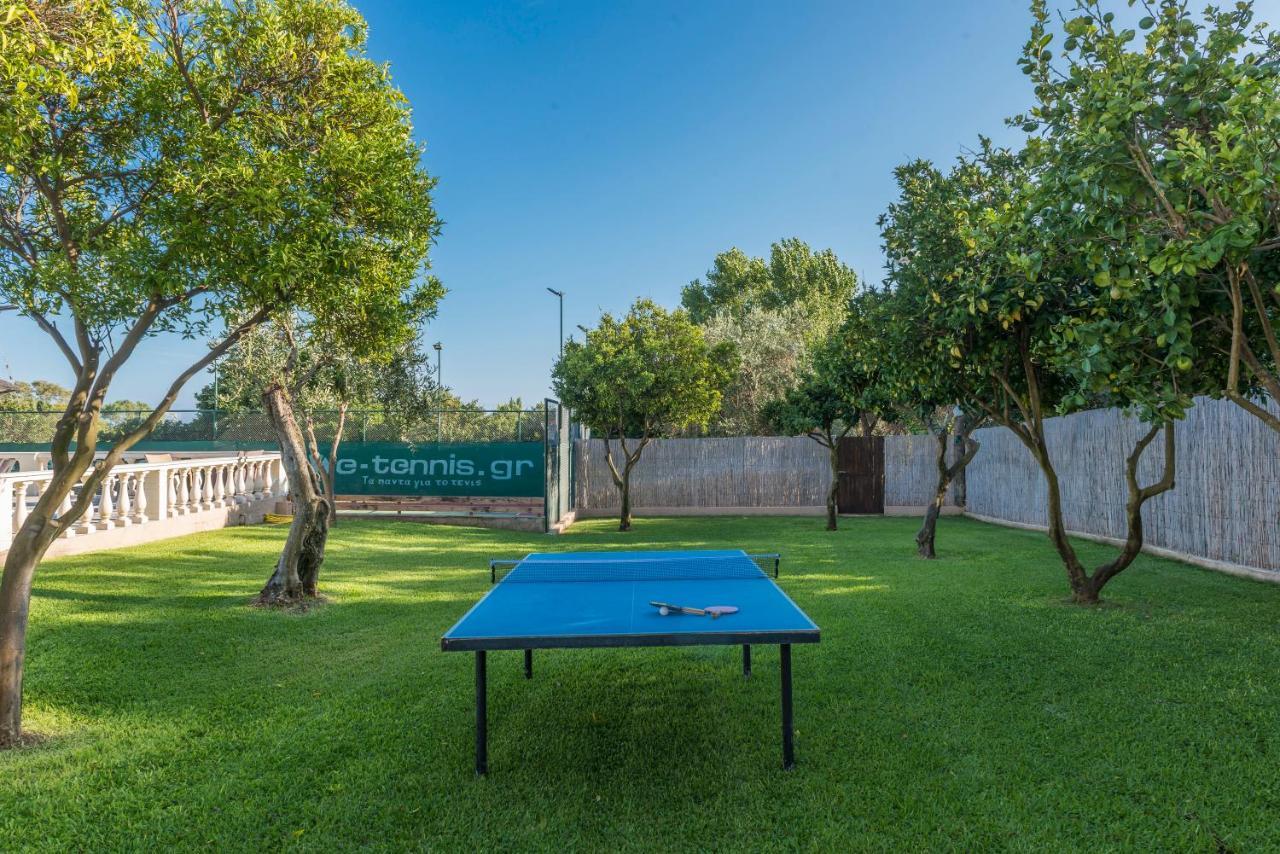 Villa Maxim With Private Pool & Tennis Court Halikounas Exterior foto