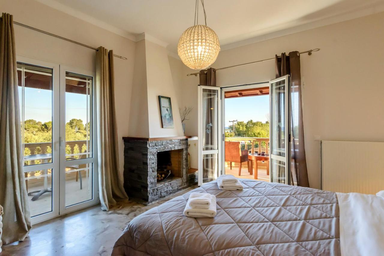 Villa Maxim With Private Pool & Tennis Court Halikounas Exterior foto